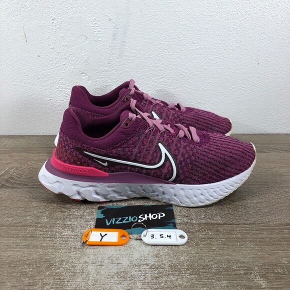 Nike React Infinity Run Flyknit 3 Light Bordeaux Running Shoe Women 8 DD3024-500 - Picture 8 of 8